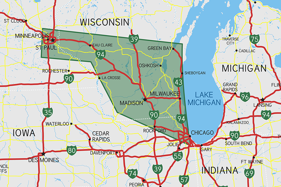 Region map Midwest